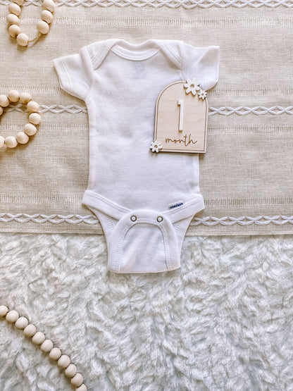 Wooden Monthly Milestone Set - Daisy