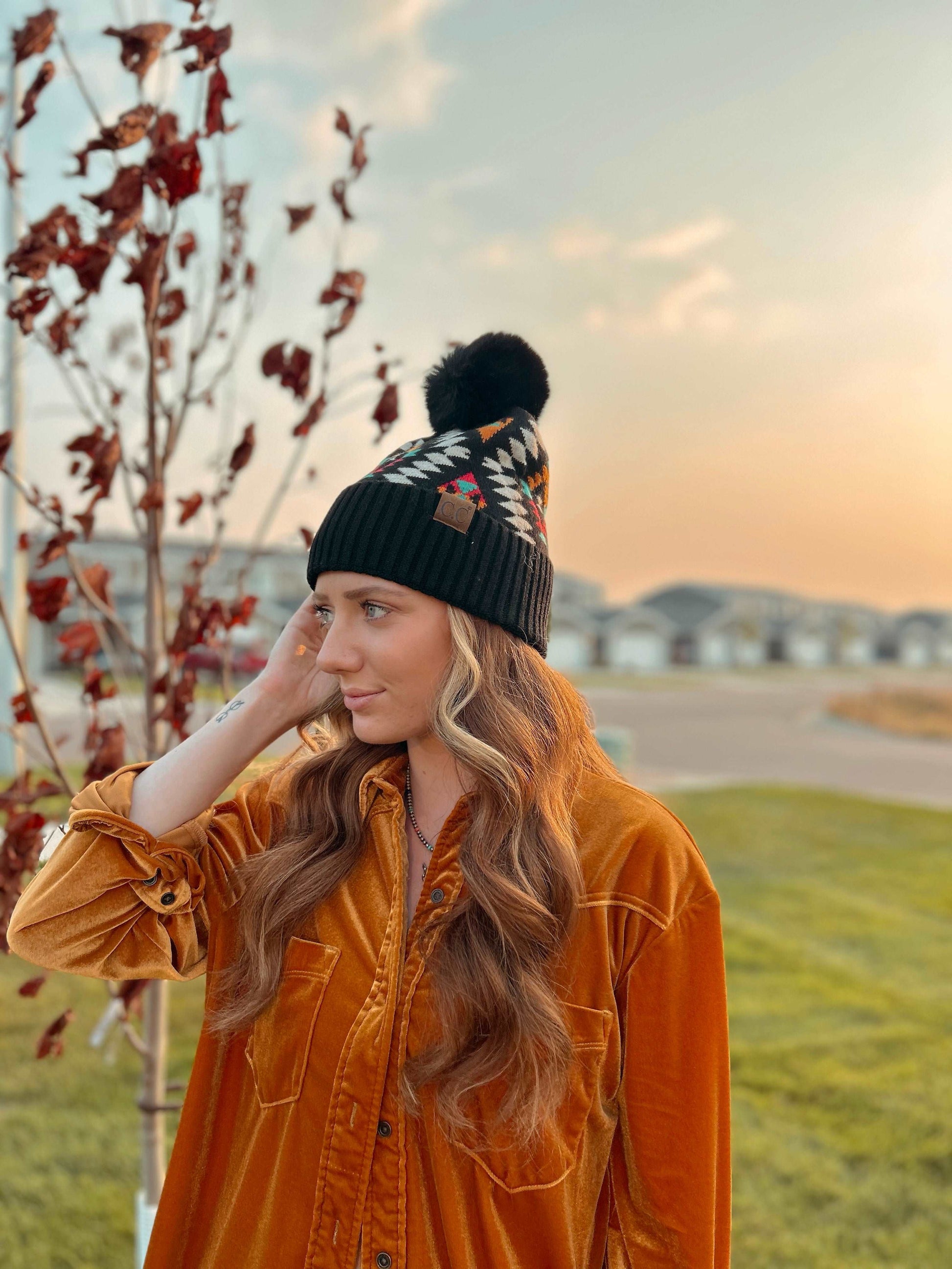 Meant to Be Aztec C.C Beanie