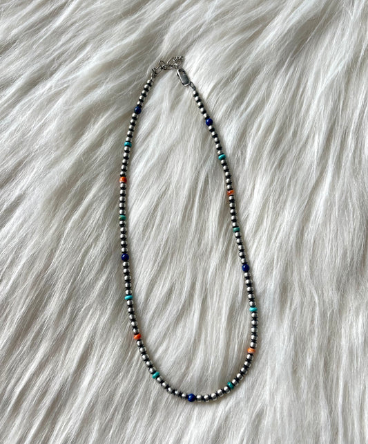Tri-Colored Sterling Silver 16" Necklace