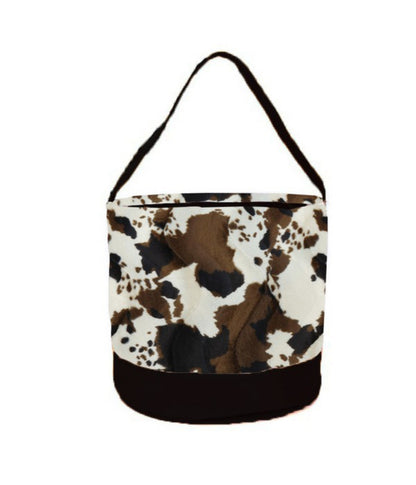 Brown Cowhide Storage Caddy