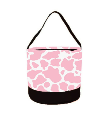 Pink Cowhide Storage Caddy