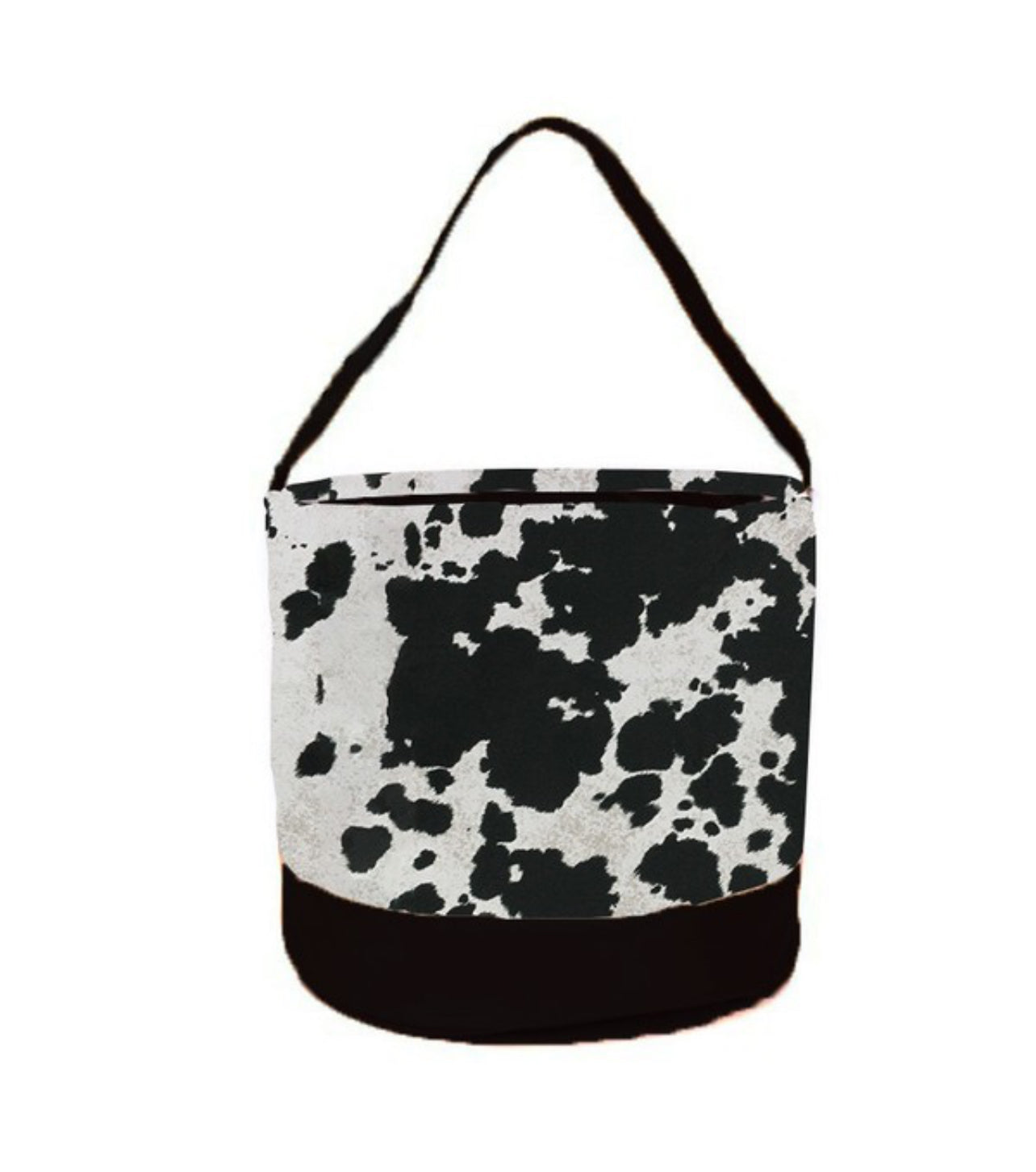 Black Cowhide Storage Caddy