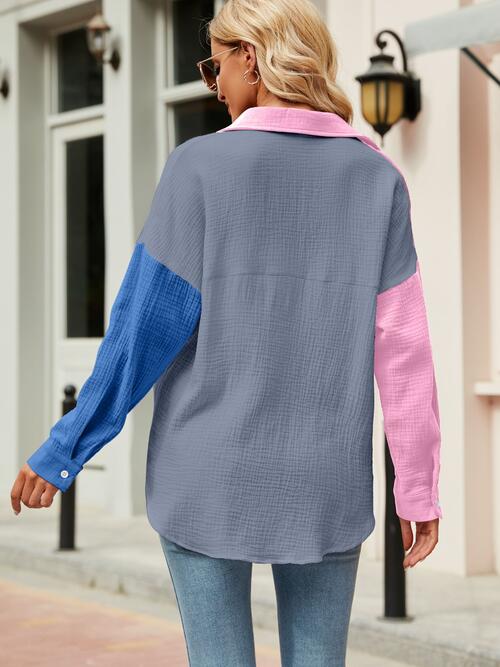 The Beck Color Block Shacket